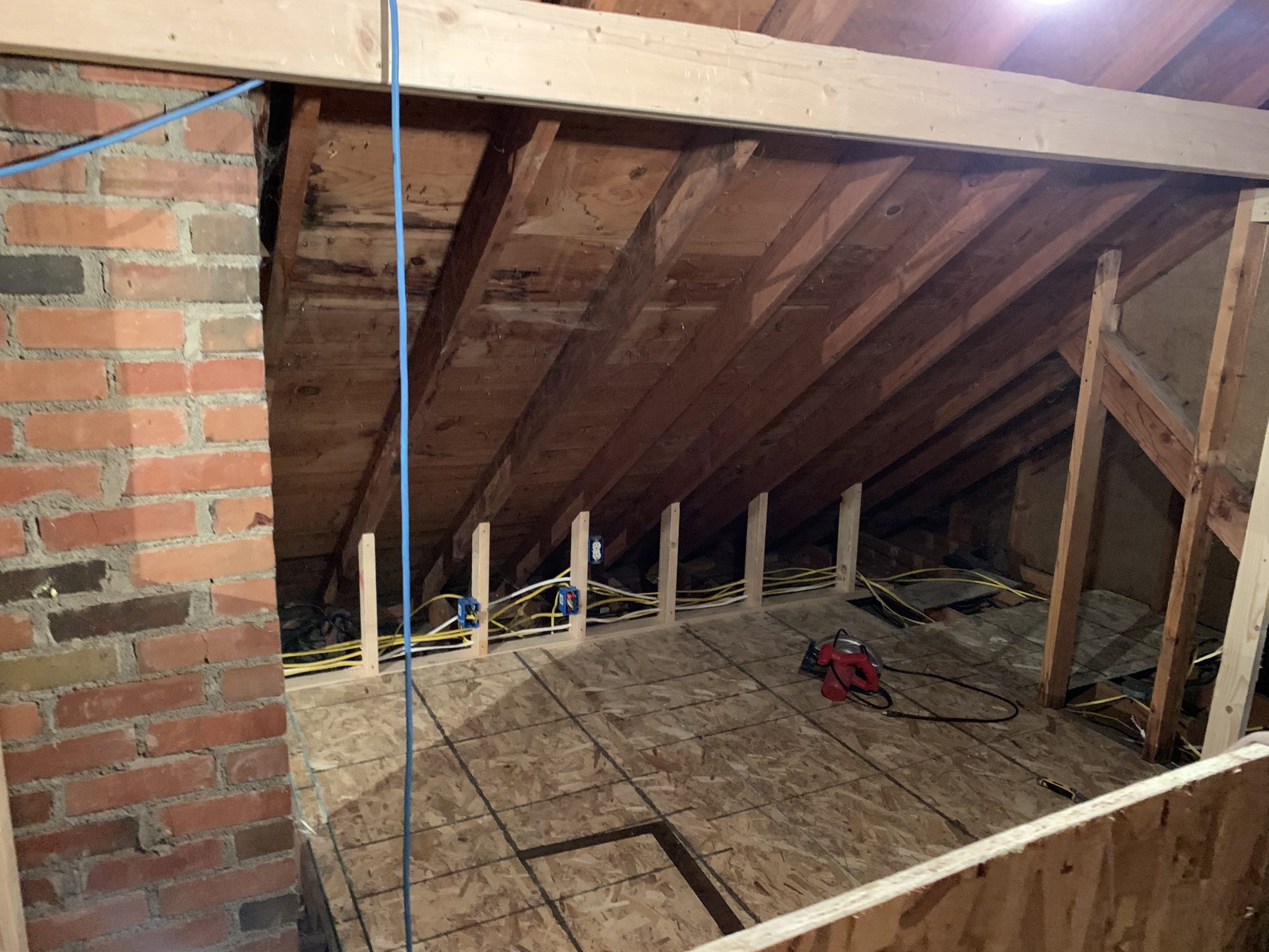 Adding beams when converting our attic to a bedroom